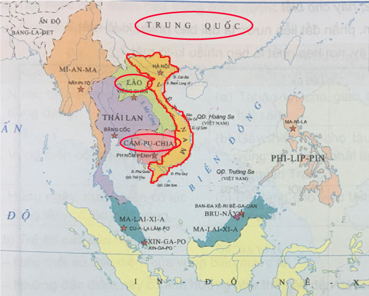 Việt Nam giáp với nước nào trên đất liền?